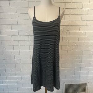Vans 100% Cotton Black Striped Skater Dress Large